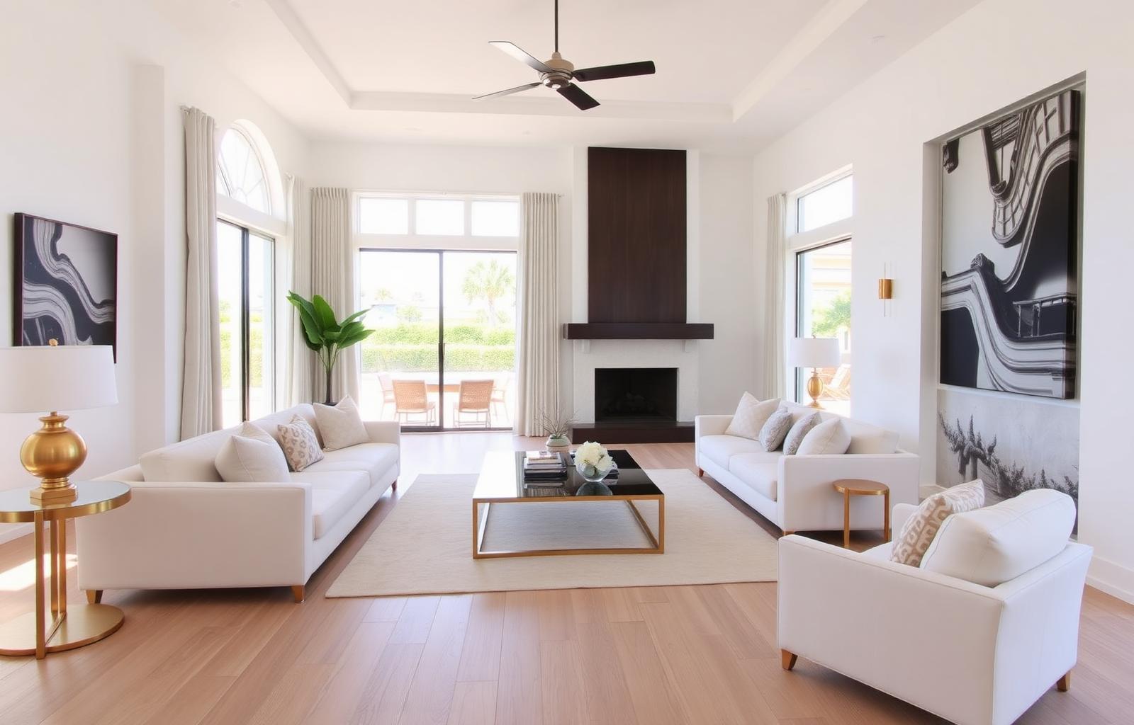 Bright modern Florida rental home interior